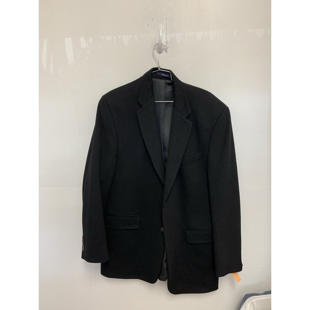Vintage Polo Ralph Lauren Cashmere Solid Black Blazer Jacket 43L